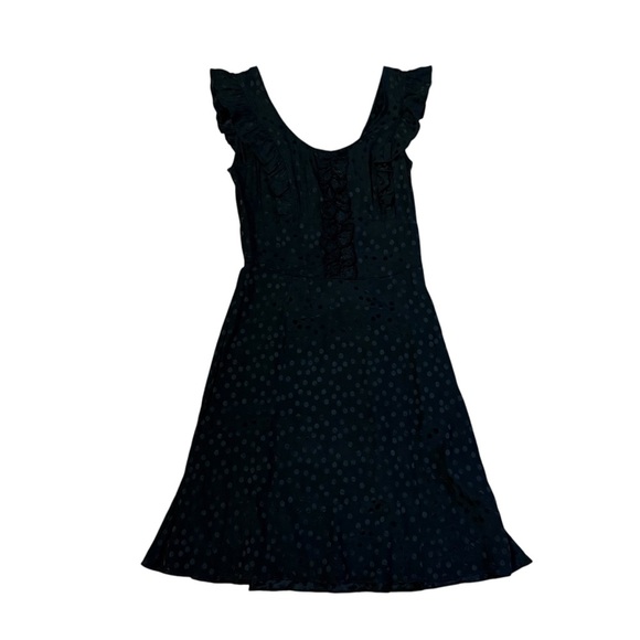 Betsey Johnson Black Polka Dot Silk Mini Dress Size 4 - Picture 3 of 7